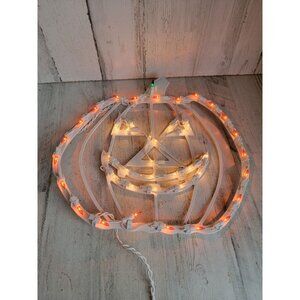Vintage light up pumpkin Halloween sign hanging home decor
